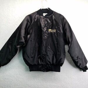 3M Jacket Small Satin Black Gold Logo Little Rock 50th‎ Anniversary Vintage 1997